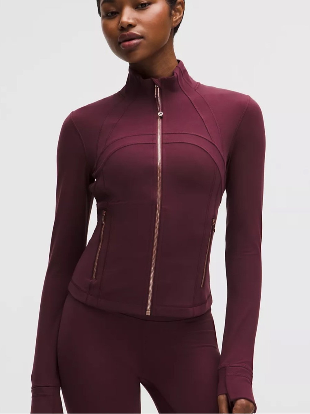 Lululemon Define Cropped Jack - Burgundy/Rose Gold